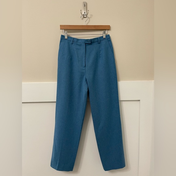 Pendleton Turquoise-Blue Virgin Wool Vintage Dress Pants Size 8 - Picture 4 of 7
